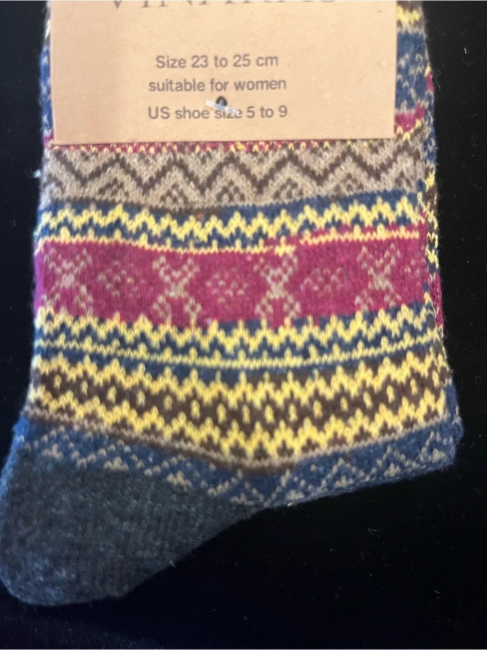 Vinakas Nordic NWT Patterned Crew Socks SET of 3 PAIRS